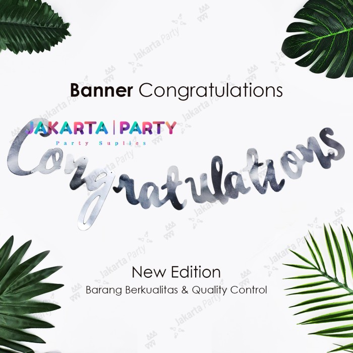 Banner Congratulations Latin Silver / Baner Congrats Latin