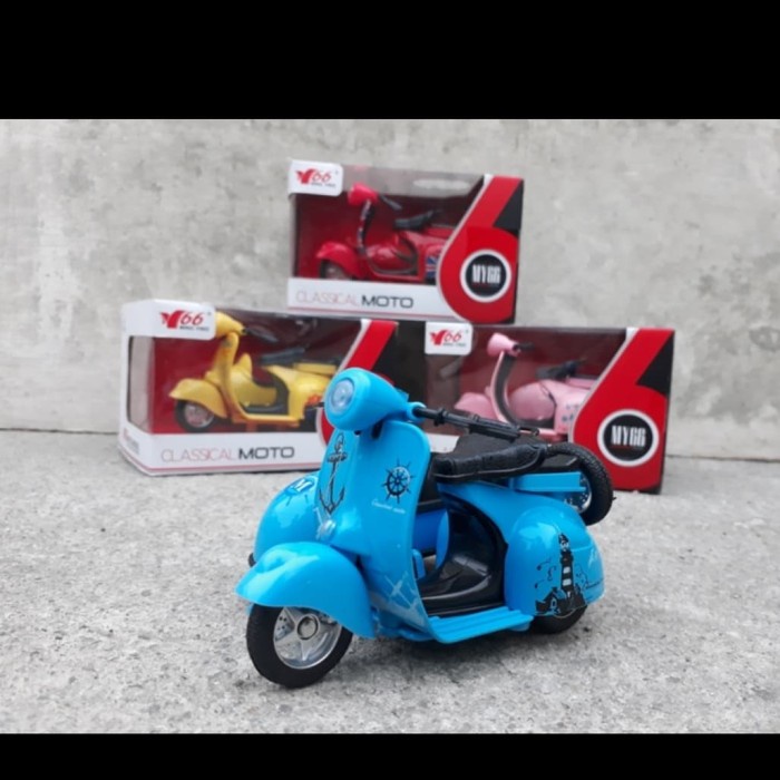 Miniatur Motor Vespa, Diecast Motor Vespa, Mainan Motor Vespa