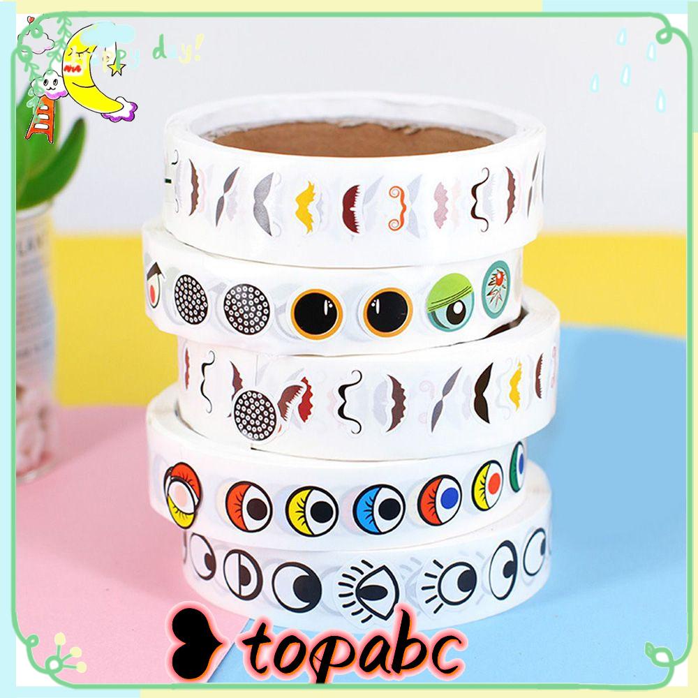 Top Stiker Scrapbook Hadiah Ulang Tahun Bahan Kerajinan Tangan Kartun Hewan Mata/Hidung/Mulut