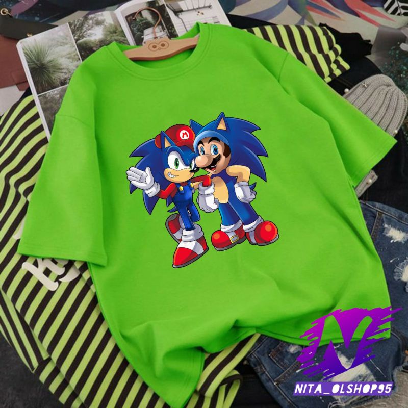 BAJU ANAK KAOS ANAK SONIC DAN SUPER MARIO GAME