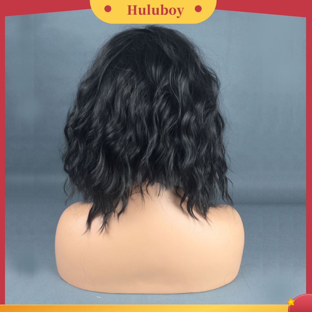 Wig Rambut Pendek Gelombang Bahan Serat Sintetis Untuk Wanita