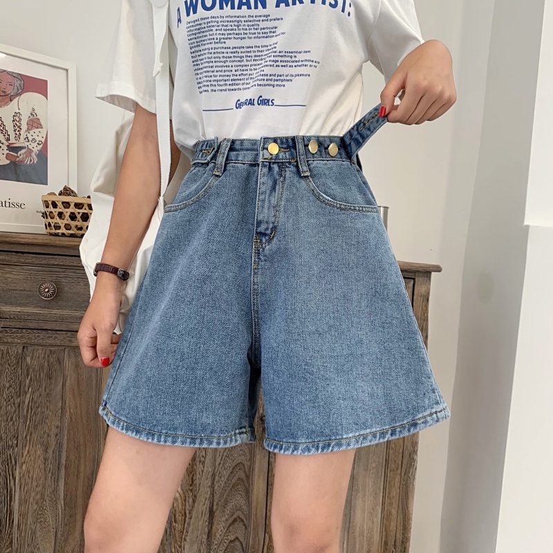 Biru Sexy Celana Gemes / Hot Pants Celana Pendek Jeans Wanita Highwaist