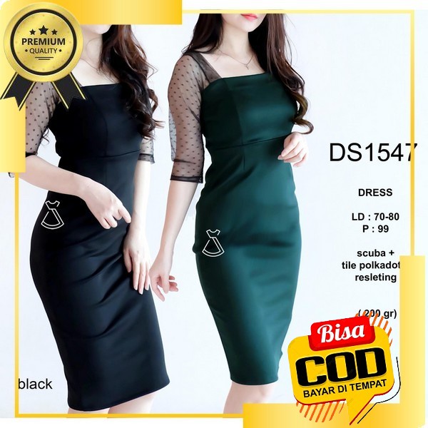 Dress Natal Sincia 9268 Dress Scuba Kombi Tngan Tile Premium Import Dres Natal Kondangan Midi Dress 