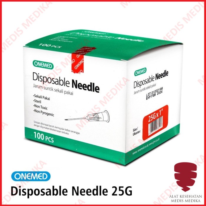 Image of Disposable Needle 25G Onemed Jarum Suntik Kesehatan 25 G x 1” Inch Sterile #3