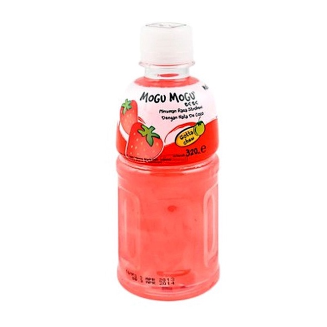 

MOGU-MOGU Minuman Nata De Coco Rasa Strawberry Botol 320ml