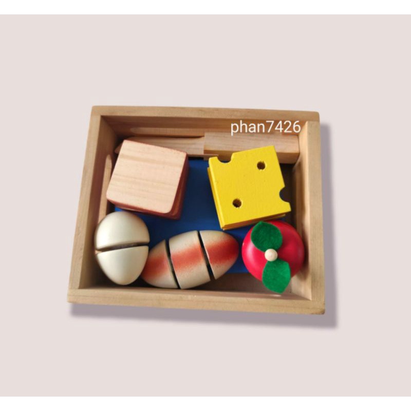 Mainan potong buah dan sayur, Mainan kayu potong, Mainan masak-masakan, Mainan kayu buah sayur