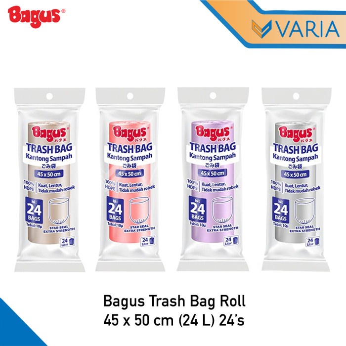 Bagus Trash Bag Roll 45 x 50 cm 24 L 24'S Kantong Sampah