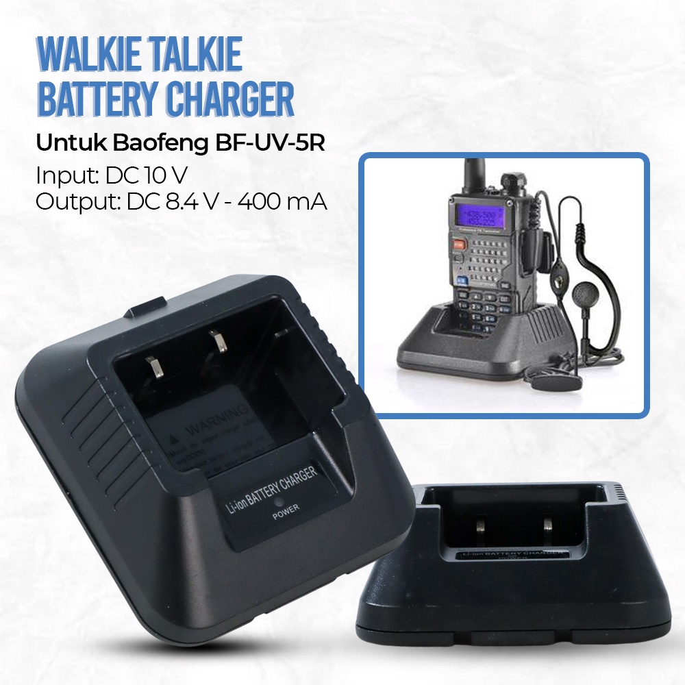 Taffware Walkie Talkie Battery Charger for Taffware Baofeng BF-UV82 - CH-5 - BFBT05BK Black