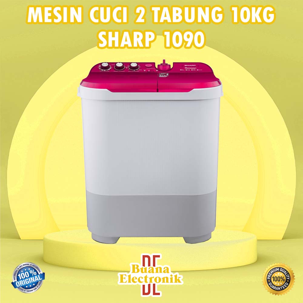 Jual MESIN CUCI 2 TABUNG SHARP EST 1090 BK VK KAPASITAS 10 KG | Shopee ...