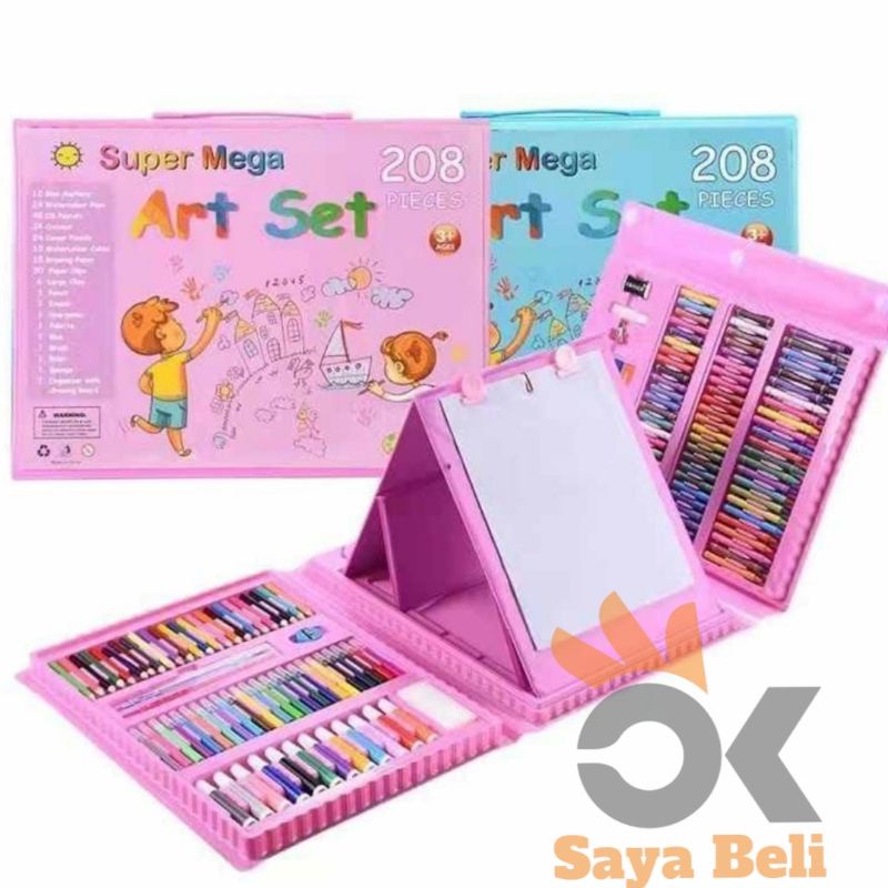 208 PCS CRAYON SET/ ART SET/ KRAYON MEWARNAI DAN MENGGAMBAR/ KRAYON MURAH ORIGINAL