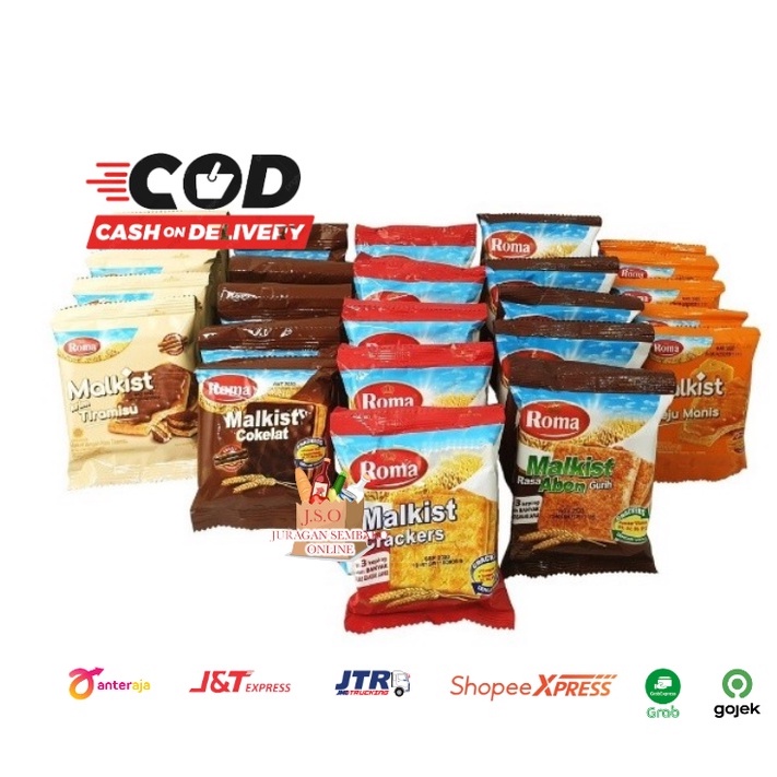 ( JSO ) Roma Malkist Renceng Isi 10 Semua Varian Rasa Original Abon Coklat Cappucino Kelapa Kopyor Keju Manis All Varian Rasa Snack Cemilan Murah Halal