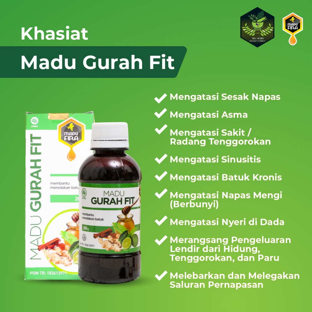 Madu GURAH FIT Asli Original Gurahfit Madu Untuk Bronkitis, Radang Tenggorokan, Batuk dll | Madu GUR