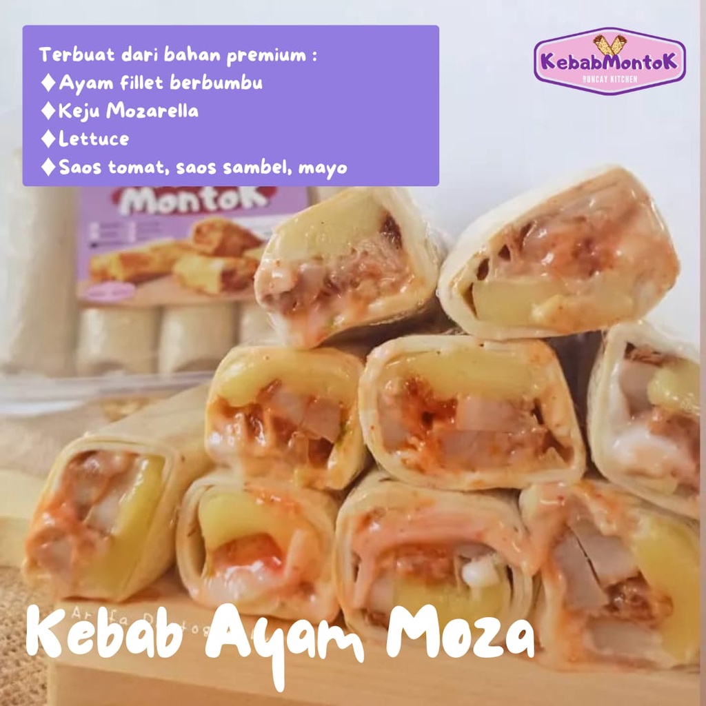 Kebab Frozen Daging Ayam Premium Mozzarella Isi 10 pcs Lezat by Kebab Montok