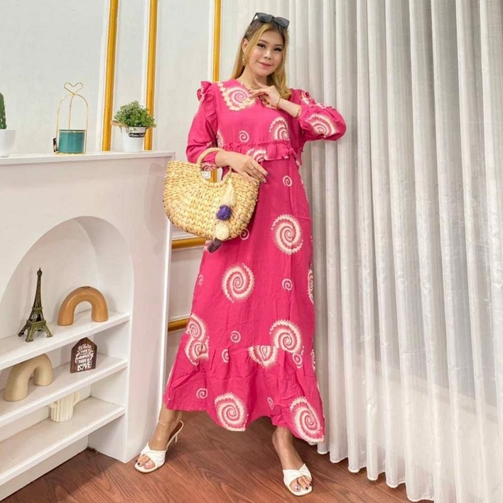 Bianglala Midi Dress Rayon Terbaru Fashion Wanita