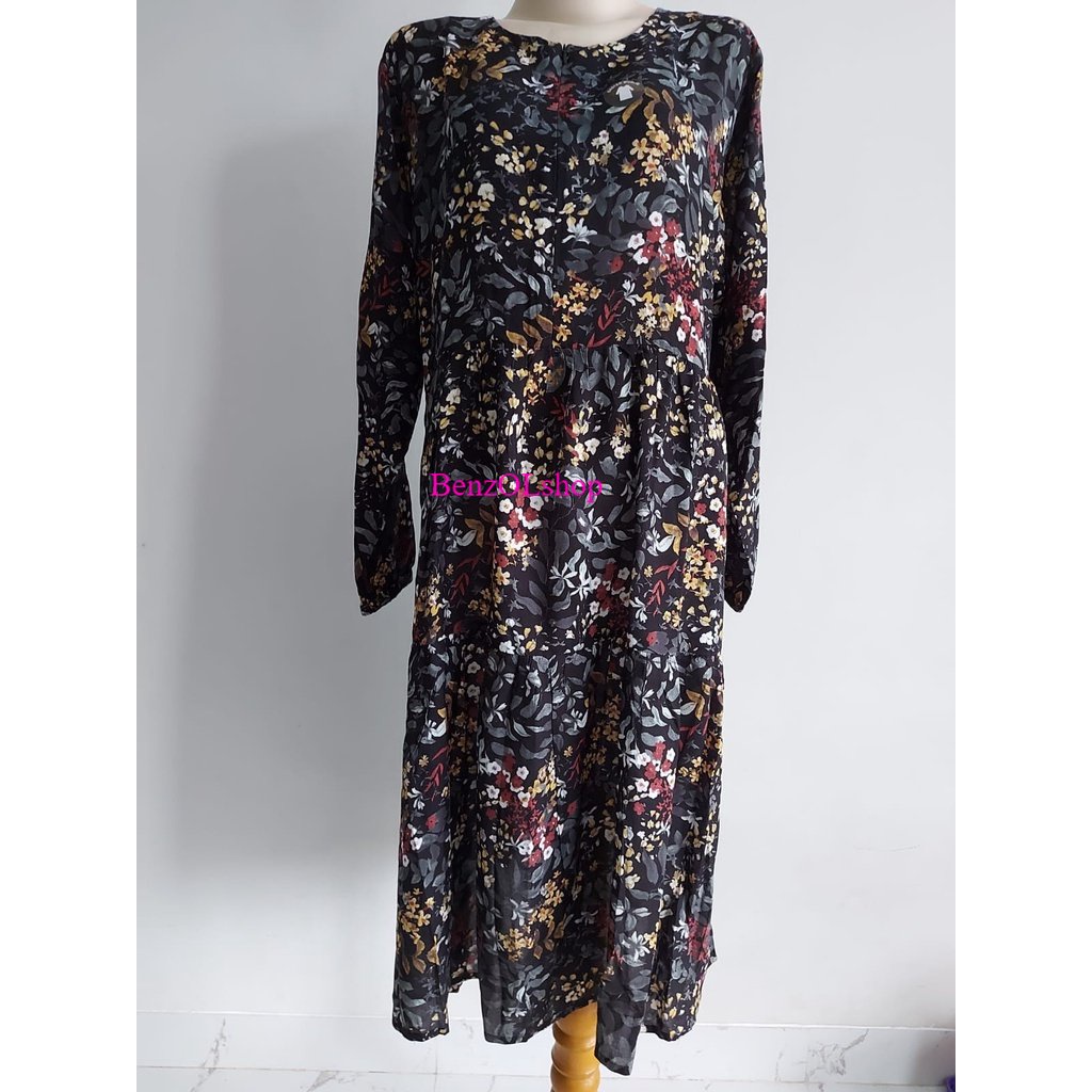 L-GAMIS DASTER/STTYVES/Daster MUSLIM/LENGAN PANJANG/TUNIK/HITAM