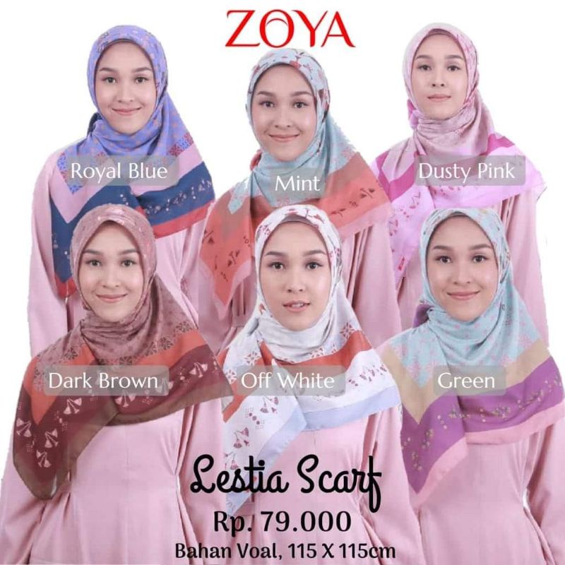 JILBAB SEGIEMPAT MOTIF LESTIA SCARF ZOYA