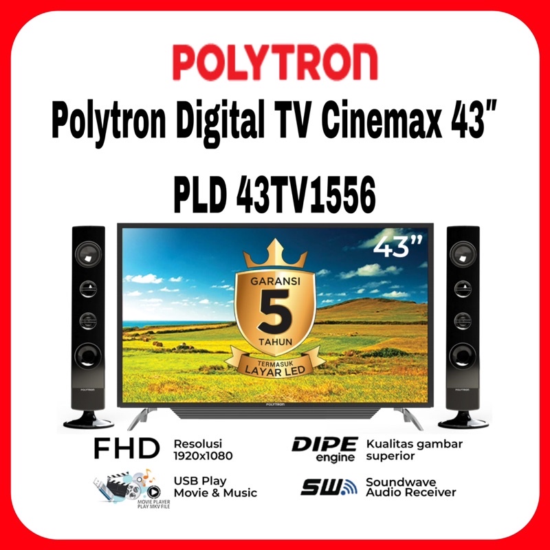 Polytron Digital TV Cinemax 43 inch PLD 43TV1556