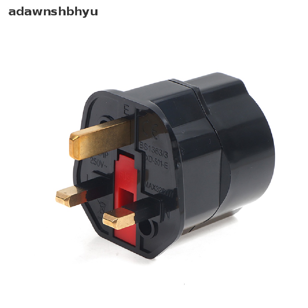 Adawnshbhyu EU Euro 2pin Ke UK 3pin Plug AC Universal Adaptor Travel Converter ID Eropa