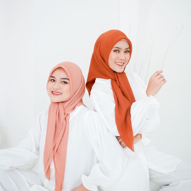 HUMAYDA Square Plisket | Jilbab Segi Empat Plisket Lidi | hijab segi empat plisket | kerudung segi e