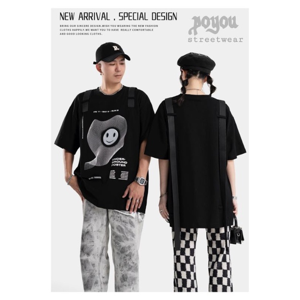 kaos unisex oversize &quot;underground poster&quot; t-shirt korea streetwear premium untuk pria dan wanita