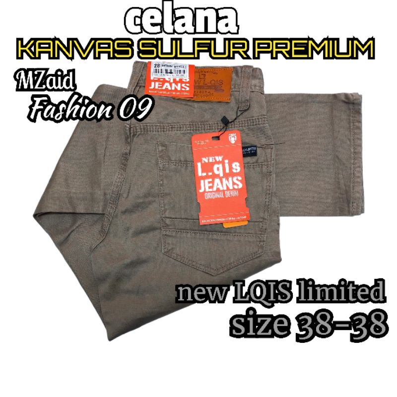 LIMITED EDITION||CELANA PANJANG KANVAS PRIA|HIGH KUALITY ||PREMIUM||KANVAS SULFUR  SIZE 28-38