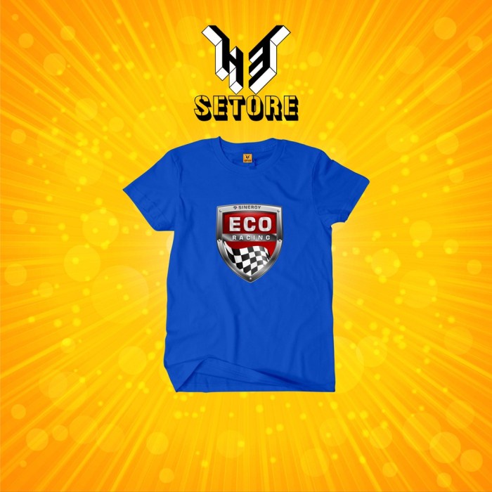 Kaos Baju Anak Eco Racing Kaos Perusahaan Kaos Distro -H3 - BIRU TURKIS, NO2 (3-6 Thn)