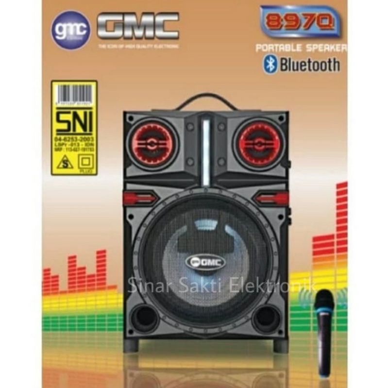 Speaker Mic GMC Bluetooth Portable 897Q 897 Q 6,5 Inch Karaoke