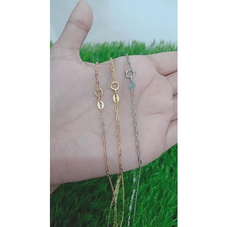 kalung rantai paperclip/perak asli silver 925 lapis emas/perhiasan fashion terbaru