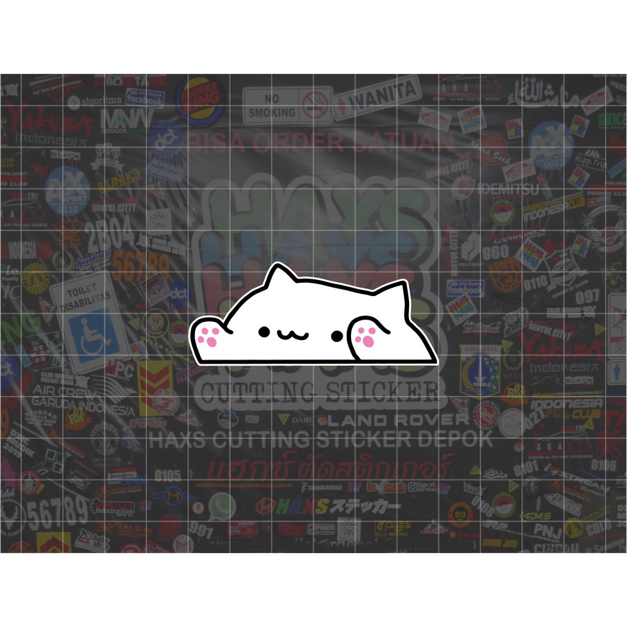 Cutting Sticker Bongo Cat Ukuran 6 cm untuk motor mobil