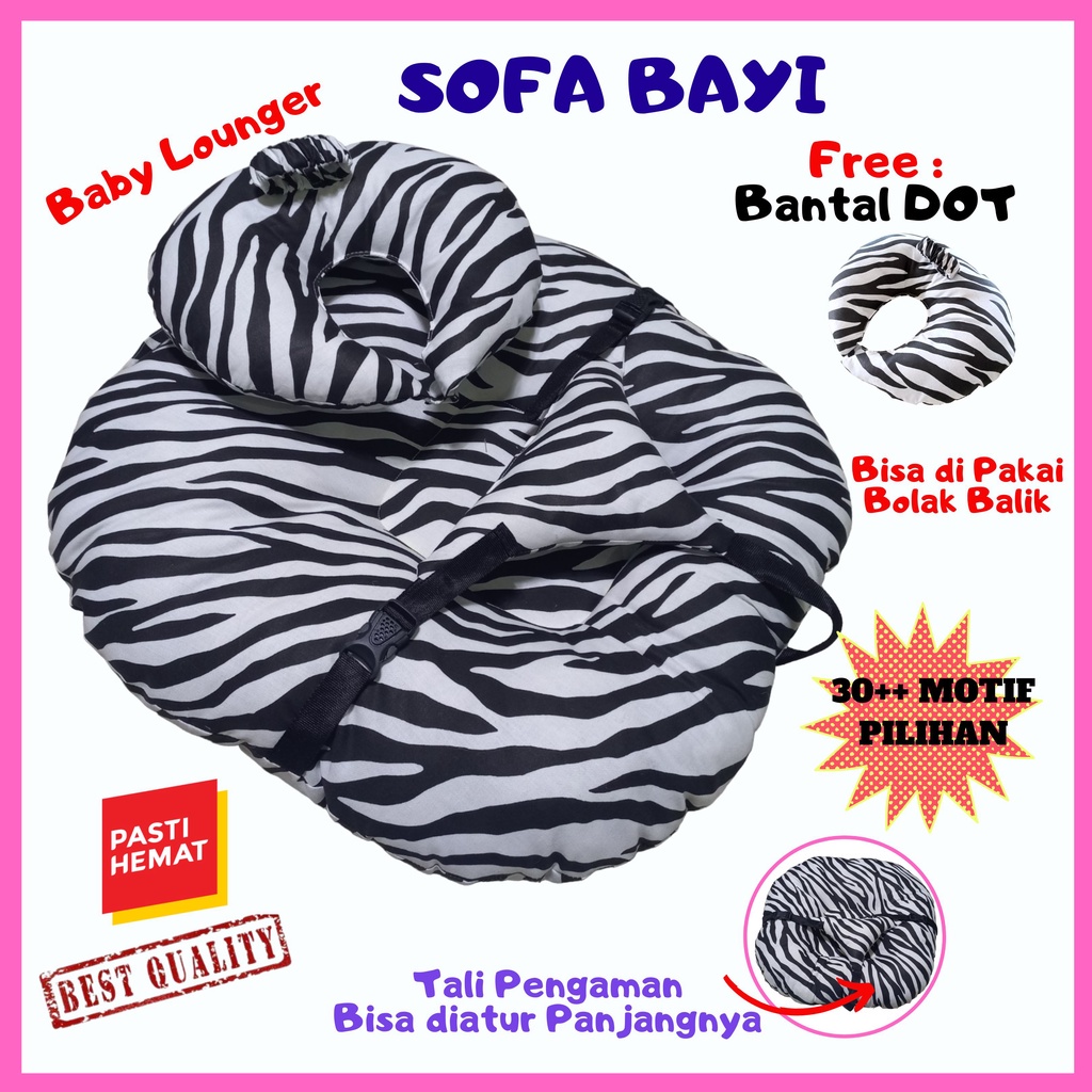 Sofa Bayi Jumbo Multifungsi dengan Gesper Pengaman dan Free Bantal DOT Gratis Untuk Baby Lounger
