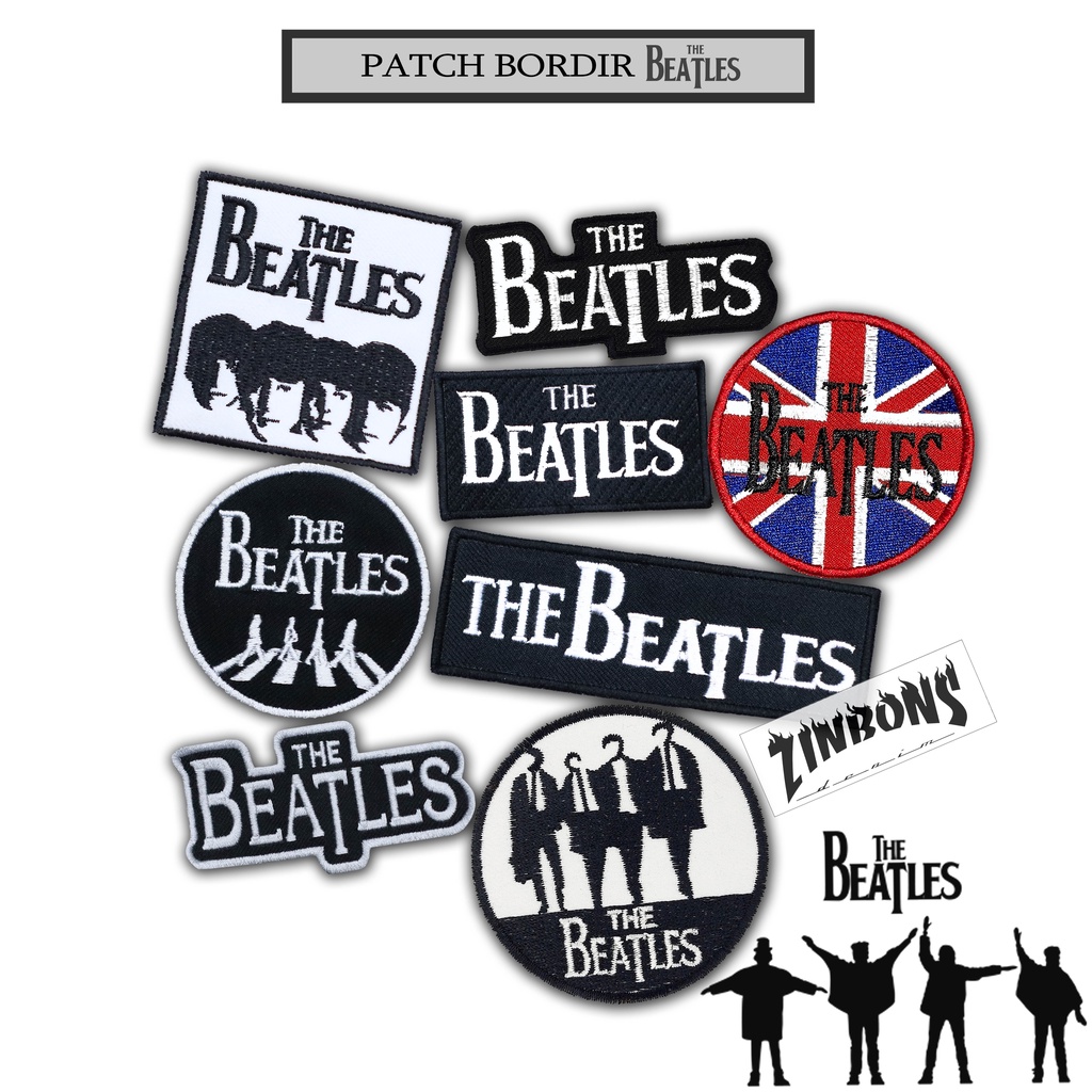 Patch Bordir The Beatles Emblem Musik Tempelan Jahit Best Quality