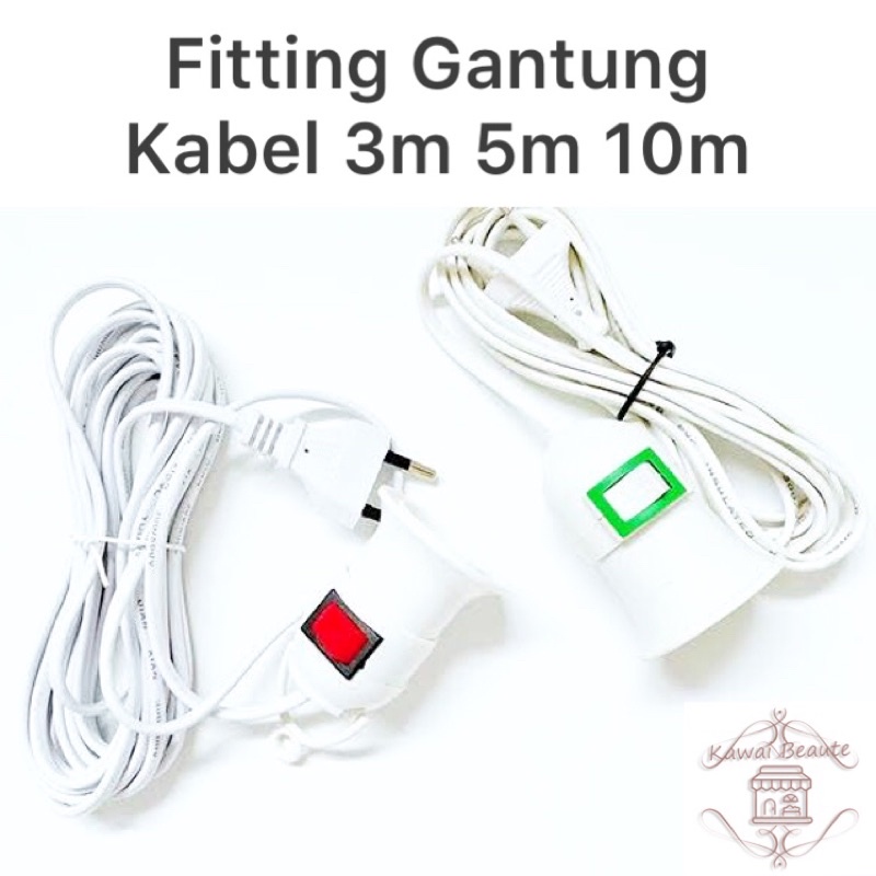 REIDA Fitting Gantung + Saklar + Kabel 3m 5m 10m  Meter