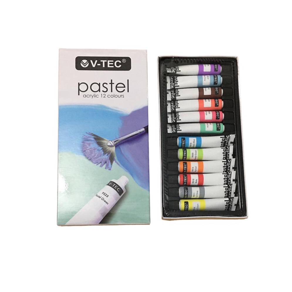 

cat acrylic pastel v-tec/cat acrylic colour pastel 12 warna