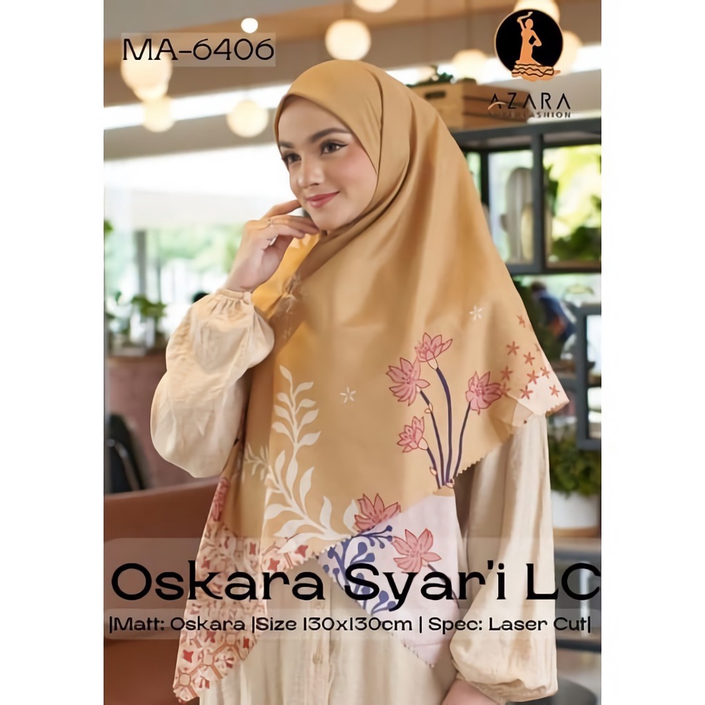 Kerudung Segiempat Syar'i Oskara Motif Lasercut By Azara Hijab Segi Empat Motif Jumbo Pasar Hija'b