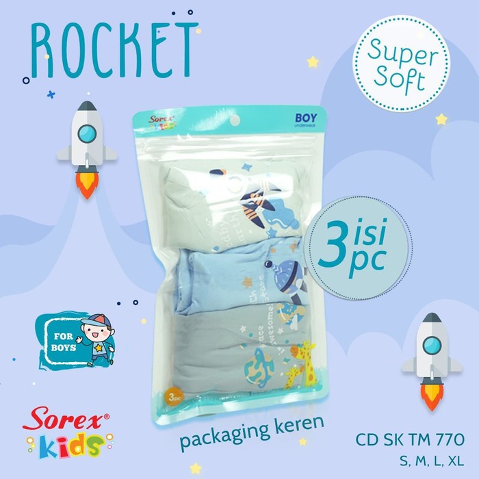 CD Boxer Anak Sorex Boys TM 751 770 990 | Celana Dalam Anak Laki Laki Super Soft | Bwr