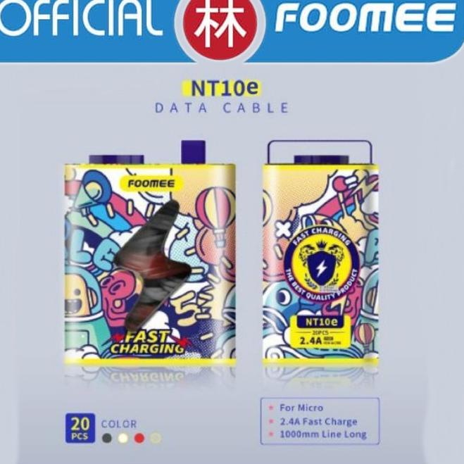 Foomee NT10E Data Cable Micro USB Fast Charging 2.4A - 1 Kaleng 20 Pcs ‑ BLA.11De22ž