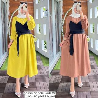Midi Dress Crinkle Terbaru / Midi Dress Rubiah Terbaru / Midi Dress Jumbo Terbaru / Gamis Crinkle Te