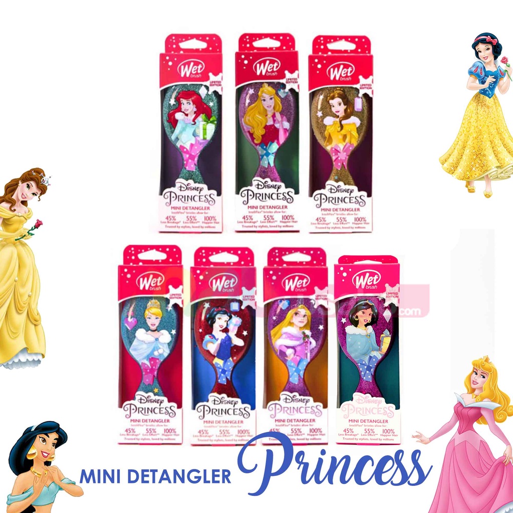 Wetbrush Mini Disney Glitter Ball Sisir Rambut Mini Karakter Disney The Wet Brush Mini Detangler Sisir Anak Dewasa Sisir Anti Kusut