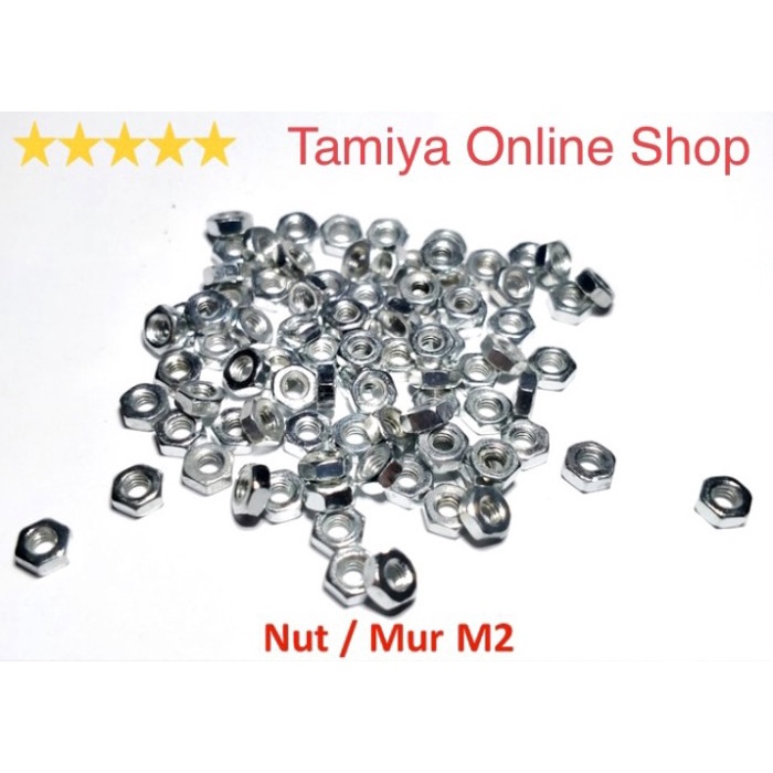 Tamiya Silver Nuts M2 per pcs - Mur Silever drat 2 mm