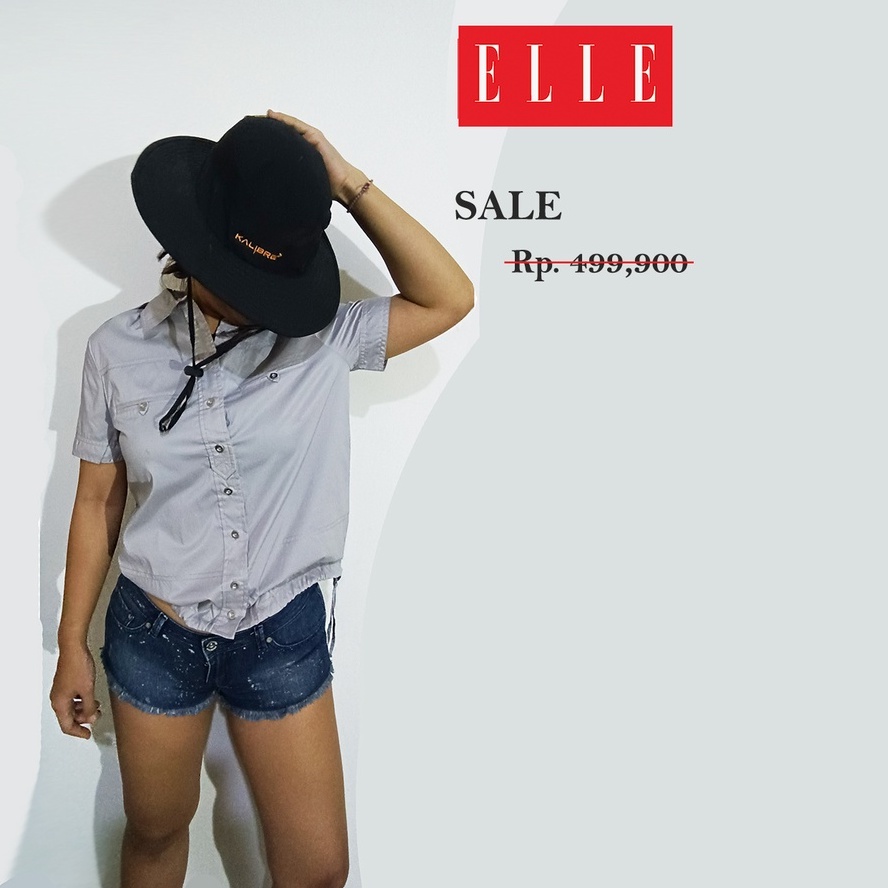 Original ESPRIT Blouse Grey S-M Kemeja Abu