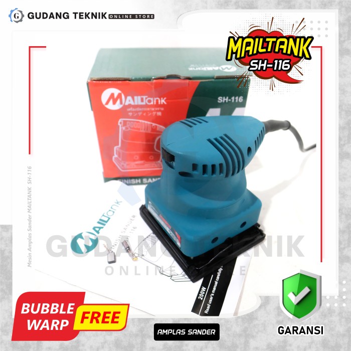 Mesin Amplas Kayu Sander 220 Watt SH116 MAILTANK / Mesin Palm Sander Elektrik Finishing Sander Electric 220W SH-116 MAILTANK