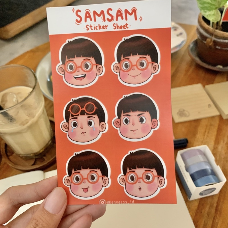 

SAMSAM STICKER SHEET/stiker lucu/stiker jurnal