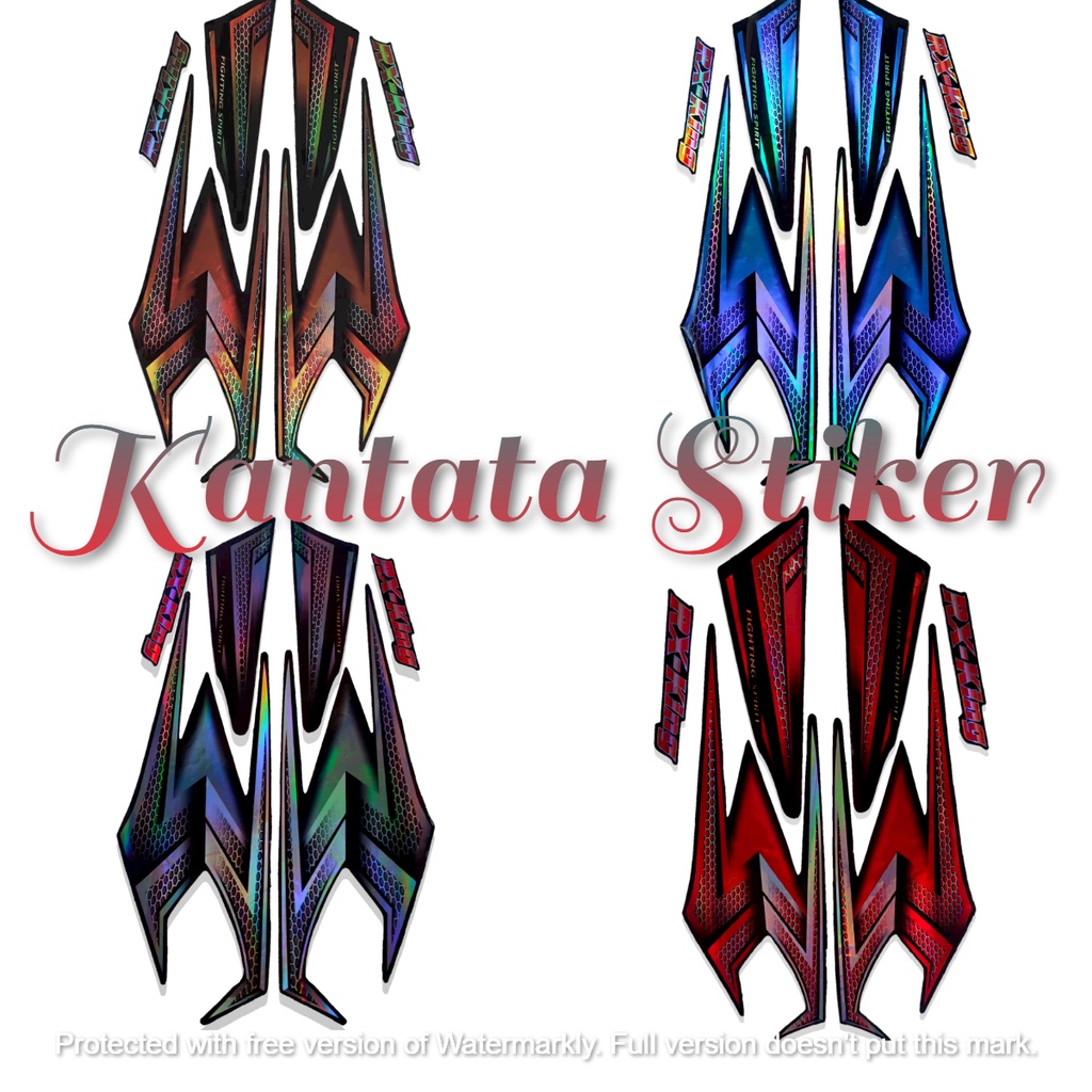 STIKER STRIPING LIS LES BODY MOTOR YAMAHA RX KING 2004 VARIASI HOLOGRAM & STRIPING RX KING 2004 HOLO