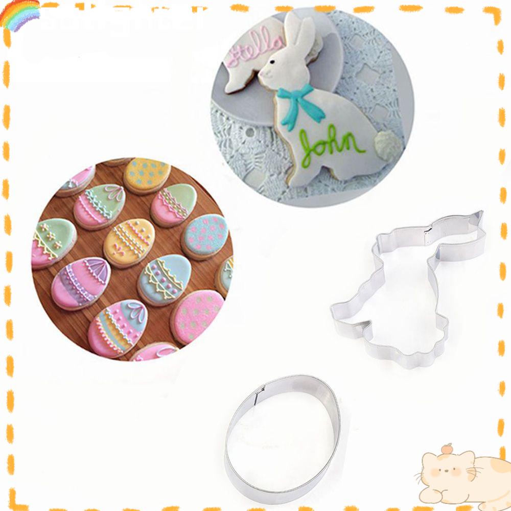 Solighter Easter Biscuit Mold Cetakan Fondant Baking &amp; Pastry Tools Cetakan Kue Kering Rabbit Chick Cookies Cutter