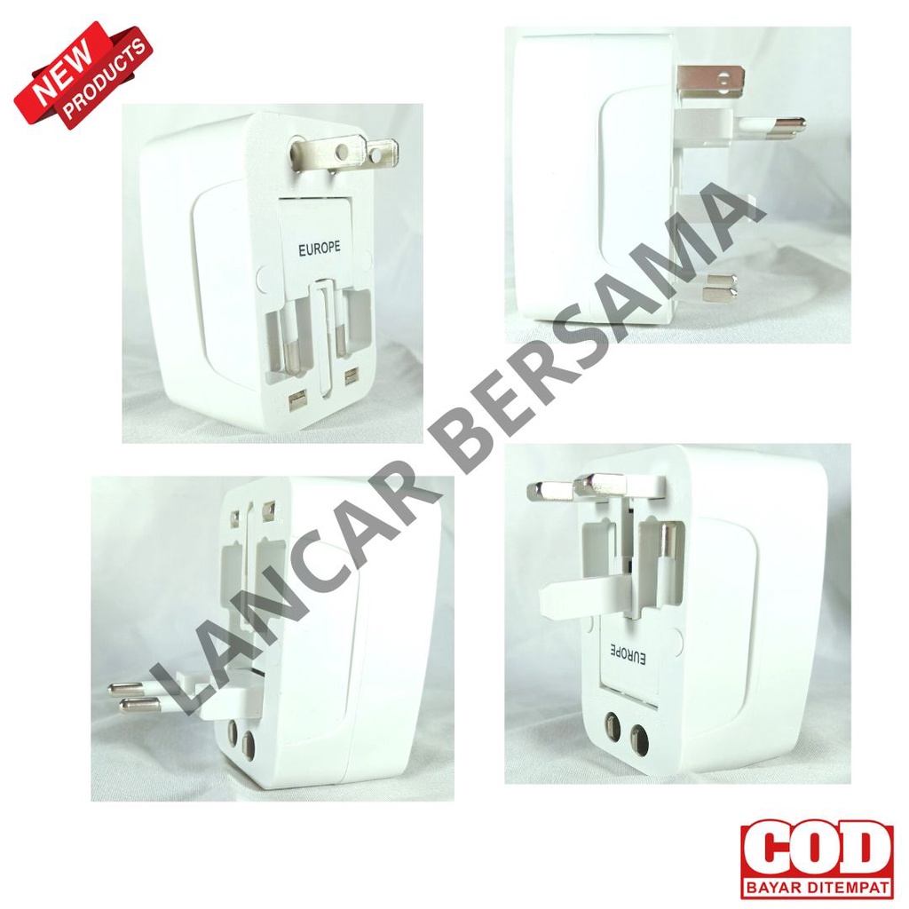 ADAPTOR UNIVERSAL/COLOKAN STEKER MULTI-TRAVEL ADAPTOR BATOK CHARGER MULTI KAKI