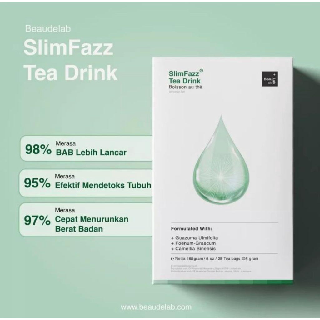 Original TEH DIET DETOKS | NEWLAB Slimlogy Tea Drink | Beaudelab Slimming &amp; Detox Green Tea | Suplemen pelangsing herbal | Makanan diet