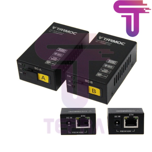 Tarmoc TMC-1SC1G-50KM-P | 1 FO 1 LAN Gigabit | POE IN 5-24V | HTB GS03 50km Mini