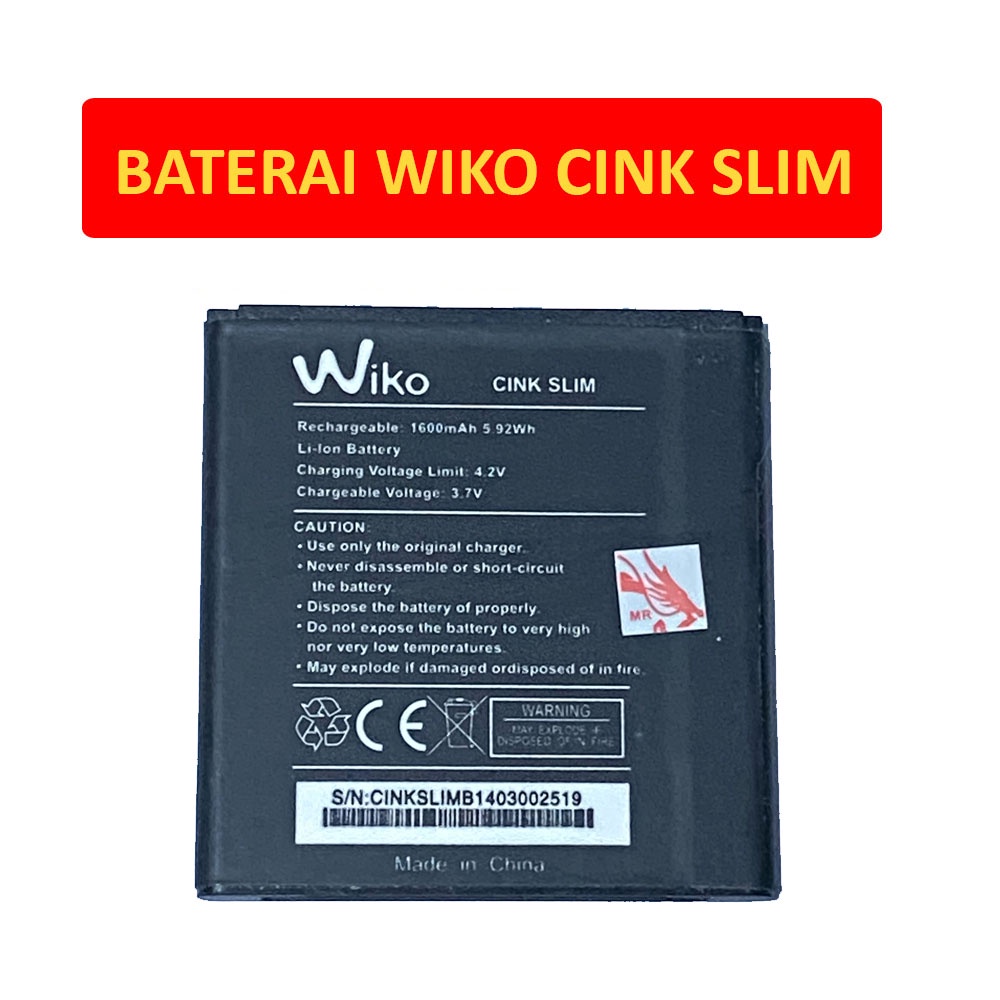 Baterai Wiko Cink Slim Battery Batu Batre Batere Batterai Batrei Batery Hp