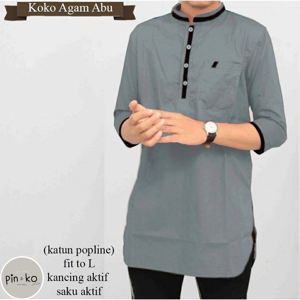 PIK - Koko Kurta Agam Jumbo L, XL, XXL, 3XL (59277, 61193, 62270, 66155)/ Best Seller / Koko Pria Jumbo