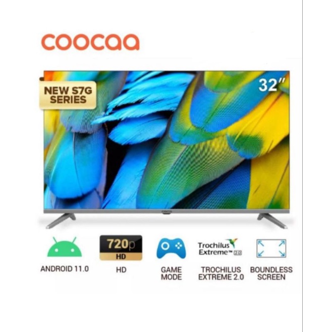 Coocaa 32S7G 32 inch Android 11 - Smart tv - HD - 60 Hz - Soft panel - Youtube/Netflix/Casting/Browser - BLUETOOTH/USB/HDMI/LAN/WIFI Garansi Resmi 3 th